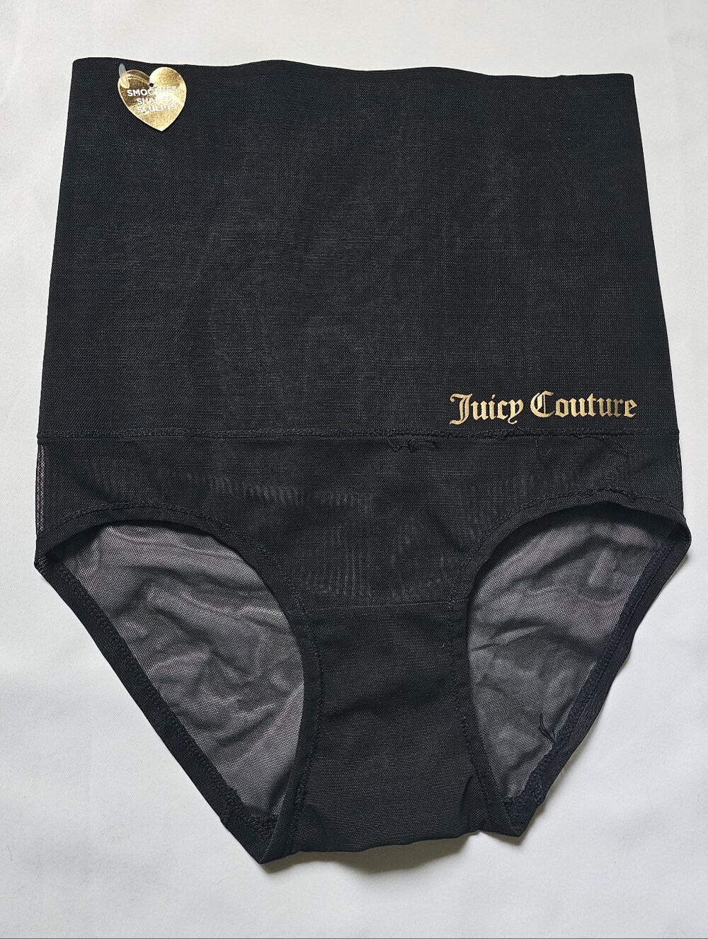 Juicy Couture Black High-Waist Shaping Brief with Gold Logo Size S